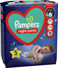 Pampers Night Pants hlače pelene, veličina 5, 22 pelena, 12-17 kg