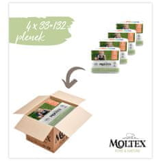 MOLTEX pelene Pure & Nature Midi 4-9 kg, ekonomično pakiranje, 4x 33 komada