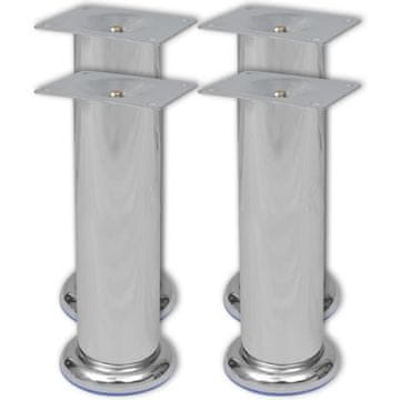 Vidaxl 4 okrugle kromirane noge za sofu 180 mm