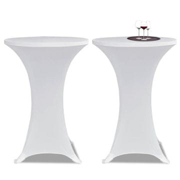 Vidaxl Stolnjak za barski stol Ø 60 cm Bijeli elastični 2 kom.
