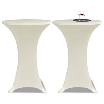 Vidaxl Stolnjak za barski stol Ø 60 cm krem rastegnut 2 kom