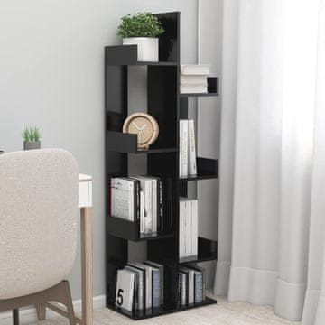 Vidaxl Polica za knjige, crna 48x25,5x140 cm, materijal na bazi drva