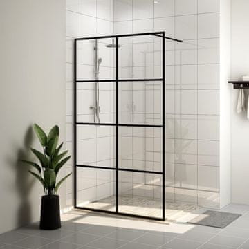 Vidaxl Tuš paravan, prozirno ESG staklo, 90x195 cm, crna