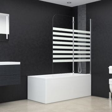 Vidaxl Zaštitna pregrada za kadu 120 x 140 cm od kaljenog stakla s prugama