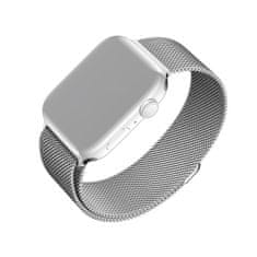 FIXED Mrežasti remen od nehrđajućeg čelika Mesh Strap za Apple Watch 42/44 / 45 mm pametni sat, srebrni (FIXMEST-434-SL)