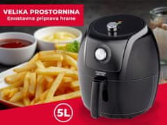 Cuisinier Deluxe friteza, XXL, 5L, bez ulja - 80% manje masti, 1600 - 1800 W