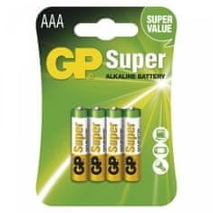 GP Alkalické baterie GP Super (AAA), 4 ks