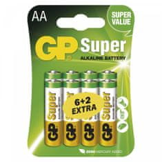 GP SUPER alkalne baterije, AA, LR6, 8 komada