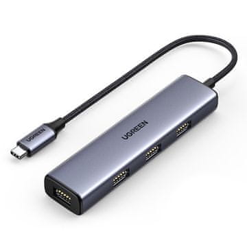 Ugreen USB-C na 4x USB 3.2 HUB razdjelnik srebrne boje