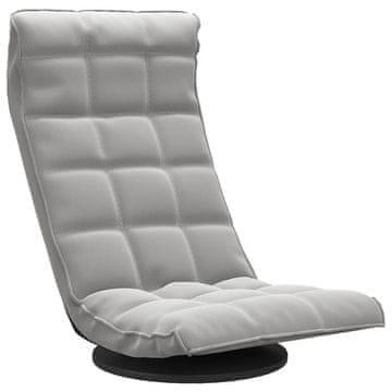 Vidaxl Okretna podna stolica svjetlosiva baršunasta