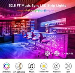 Lepro Set LED trake 10m promjenjive boje - glazbene