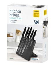 PBKSB5W set kuhinjskih noževa, 5 komada, magnetsko postolje, crne boje