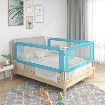 Vidaxl Ograda za dječji krevetić plava 100 x 25 cm tkanina