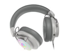 Genesis NEON 750 gaming slušalice s mikrofonom, Stereo 2.0, RGB LED osvjetljenje, pleteni USB kabel, bijela
