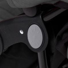 Vidaxl Dječja kolica za blizance tamnosiva čelična