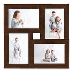 Vidaxl Okvir za 4 fotografije 13x18 cm tamnosmeđi MDF