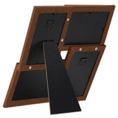 Vidaxl Okvir za 4 fotografije 13x18 cm tamnosmeđi MDF