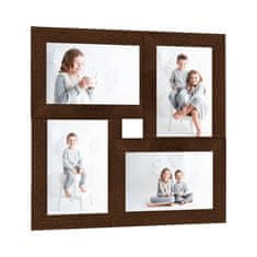 Vidaxl Okvir za 4 fotografije 13x18 cm tamnosmeđi MDF