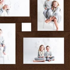 Vidaxl Okvir za 4 fotografije 13x18 cm tamnosmeđi MDF