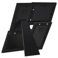 Vidaxl Okvir za 4 fotografije 10x15 cm, crni, MDF
