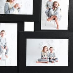 Vidaxl Okvir za 4 fotografije 10x15 cm, crni, MDF