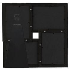 Vidaxl Okvir za 4 fotografije 10x15 cm, crni, MDF