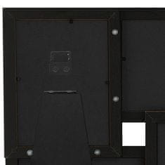 Vidaxl Okvir za 4 fotografije 10x15 cm, crni, MDF