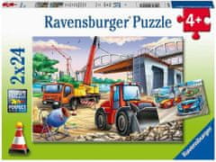Ravensburger radna vozila i auti slagalica, 2x24 dijela