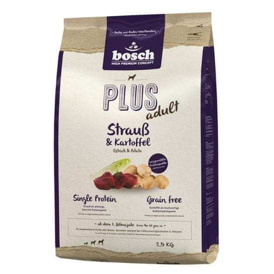 Bosch Plus Adult hrana za pse, bez žitarica, 2,5 kg, noj & krumpir