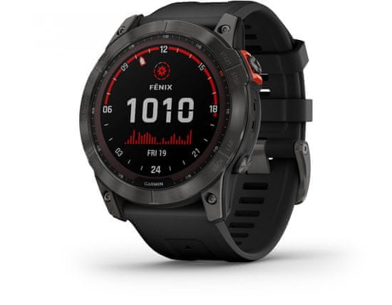 Garmin fenix 7X Solar pametni sat, tamno sivo kućište, crni remen