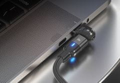En-TRON USB kabel za punjenje i prijenos podataka, 2 v 1, tip-C, 60W, PD/3A, 180°, crn (A43B)