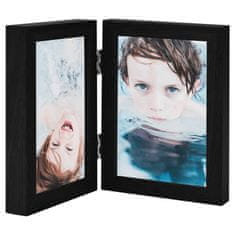 Vidaxl Dvodijelni okvir za fotografije crni 2 x (13 x 18 cm)