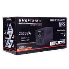 Kraft&Dele 1200W UPS neprekidno napajanje s LCD 2000VA