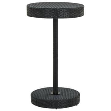 Vidaxl Vrtni stol crni 60,5 x 106 cm poli ratan