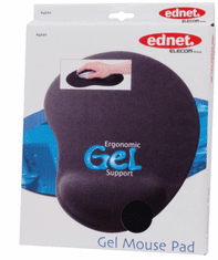 Ednet Gelware podloga za miš, tkanina, gel punjenje, crna (64020)