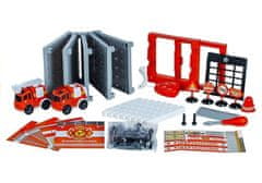 Lean-toys Vatrogasna postaja na baterije + automobili na trenje