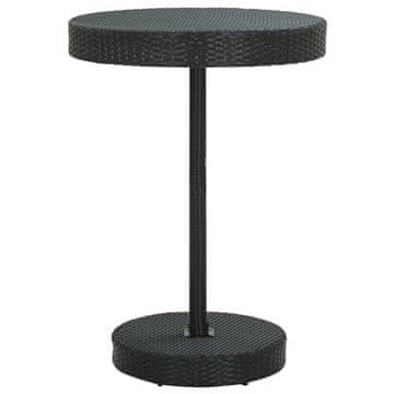 Vidaxl Vrtni stol crni 75,5 x 106 cm poli ratan