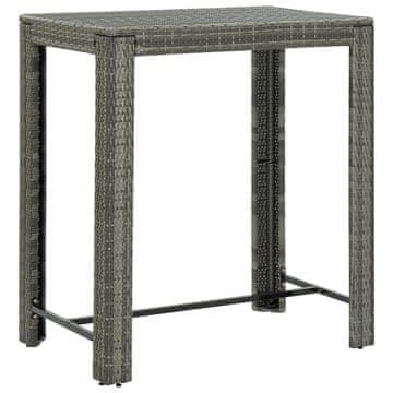 Vidaxl Vrtni barski stol sivi 100x60,5x110,5 cm poliratan