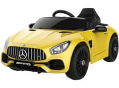 Ocie Mercedes GT automobil, 12 V, žuti (39005)