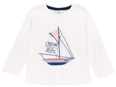Boboli majica s jedrilicom za dječake, Coral Sea, bijela, 68 (304029)