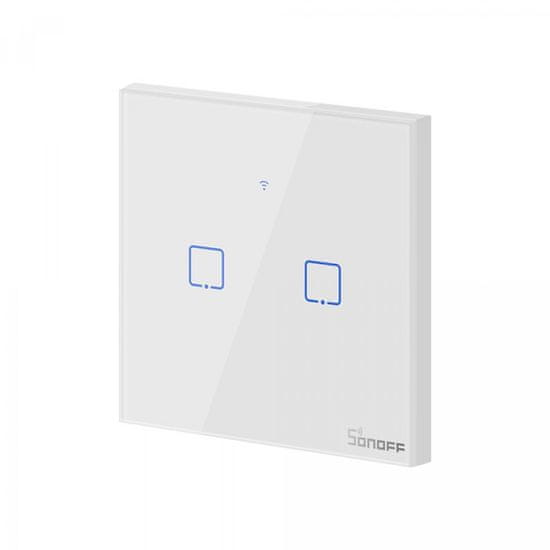 Sonoff T0EU2C-TX pametni zidni prekidač, Wi-Fi, dvostruki