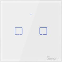 Sonoff T1EU2C-TX pametni zidni prekidač, Wi-Fi + RF4336202892, dvostruki