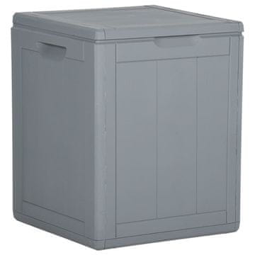 Vidaxl Vrtna kutija za pohranu, 90 l, siva, PP ratan
