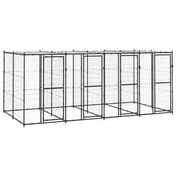 Vidaxl Vanjski kavez za pse s krovom čelični 9,68 m²