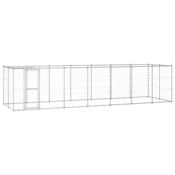 Vidaxl Vanjski kavez za pse od pocinčanog čelika s krovom 16,94 m²