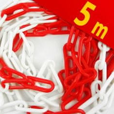 Beast Tools Upozorenje sigurnosni PVC lanac 5m bijelo-crveni