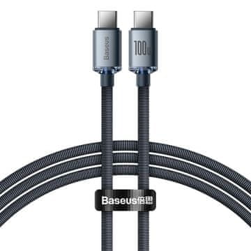 BASEUS Crystal Shine kabel USB-C / USB-C 5A 100W 1.2m, crno