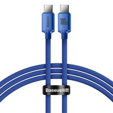 BASEUS Crystal Shine kabel USB-C / USB-C 5A 100W 1.2m, plava