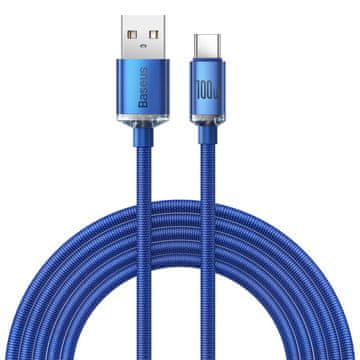 BASEUS Crystal Shine kabel USB / USB-C 5A 100W 2m, plava