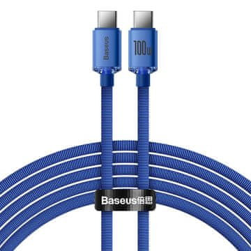 BASEUS Crystal Shine kabel USB-C / USB-C 5A 100W 2m, plava